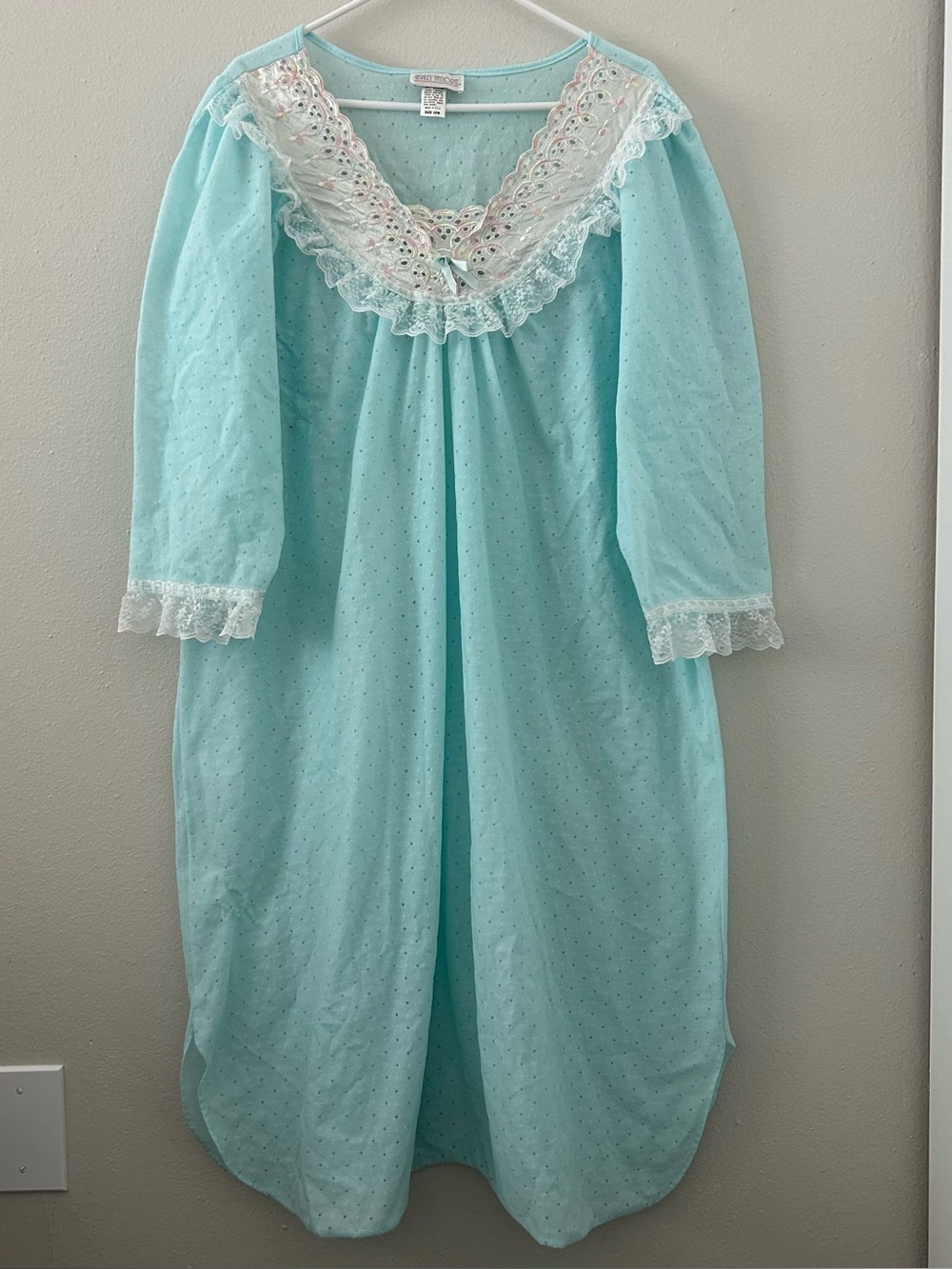 Vintage Ashley Taylor II Lace Trim Nightgown Women’s 24W Long Sleeve Grannycore